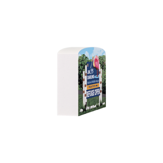3/4" thick wooden illustration of a refuge sign on a white background