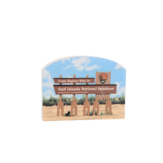 3/4" thick wooden illustration of a sign on a white background
