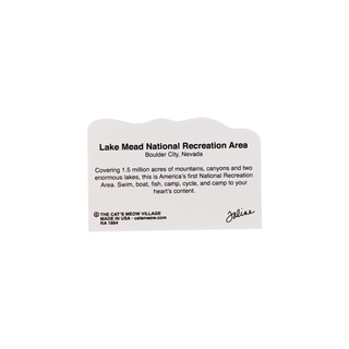 Lake Mead National Recreation Area sign with text on a white background