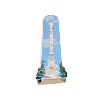 3/4" thick wooden cutout of  a monument with a blue sky background