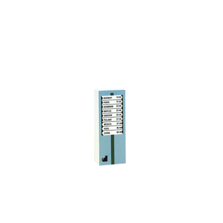 3/4" thick wooden  design of a road sign listing distances to various destinations on a white background