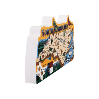 North Carolina-themed 3/4" thick wooden map design on a white background