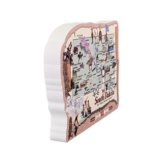 3/4" thick wooden map design of South Dakota on a white background