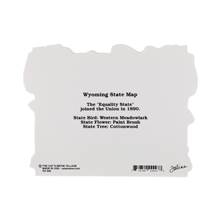 3/4" thick wooden model with Wyoming state information on a white background