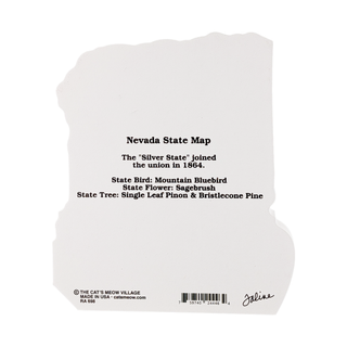 3/4" thick wooden model with black text detailing Nevada state information on a white background