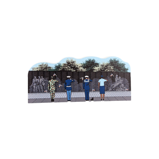 3/4" thick wooden illustration of a Veterans wall