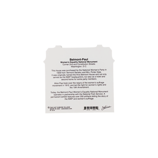 3/4" thick wooden illustration of a brick building on a white background