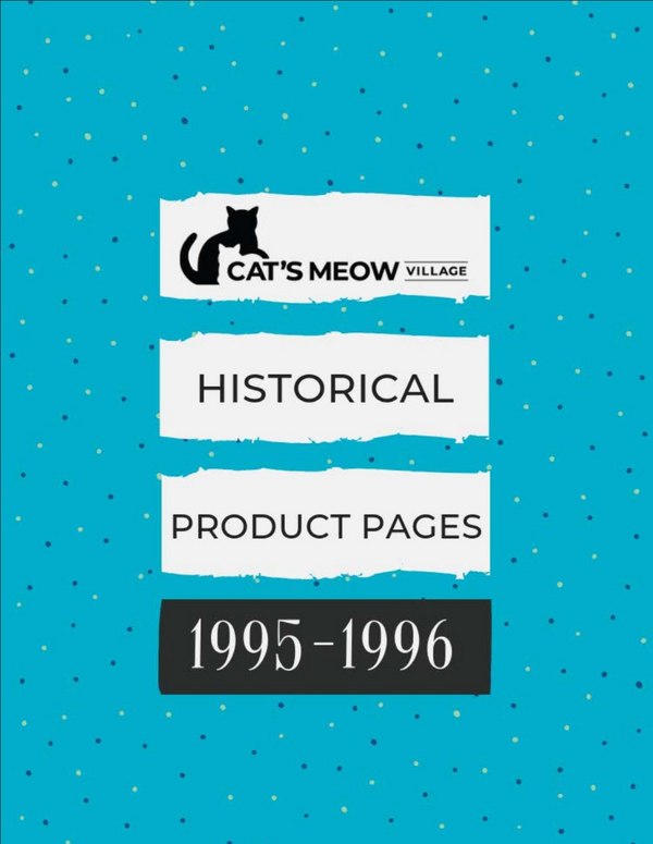 cover of a product catalog for cats meow village from 1995-1996