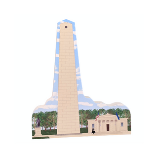 3/4" thick wooden illustration of a monument on a white background