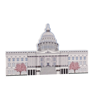 3/4" thick wooden illustration of a capitol building