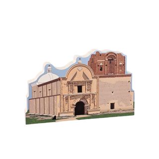 3/4" thick wooden Model of a historic building with architectural details on a white background