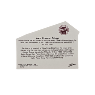 3/4" thick wooden cutout  about Knox Covered Bridge on a white background