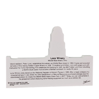 3/4" thick wooden cutout  about Lonz Winery on a white background
