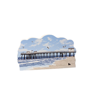3/4" thick wooded illustration of a pier on a white background