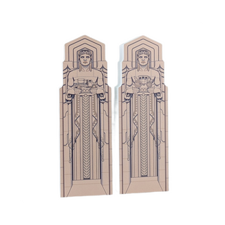 3/4" thick wooden cutout  with classical design on a white background