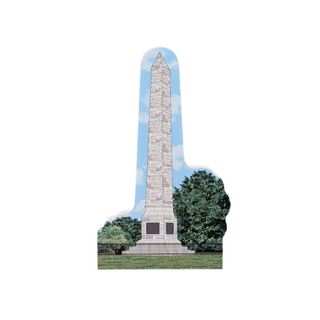3/4" thick wooden replica with an Illustration of a stone monument 