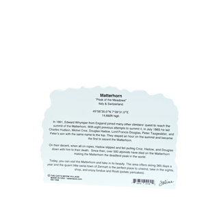 back of product with description about Matterhorn information and text on a white background