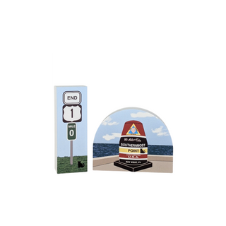 3/4" thick Illustration of two signs with text on a scenic background