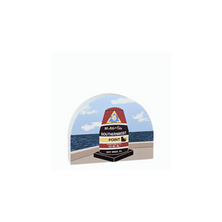 3/4" thick wooden illustration of Southernmost Point Marker