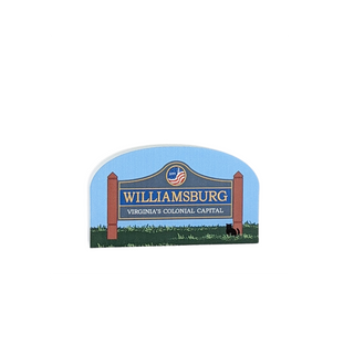 3/4" thick wooden replica of Williamsburg sign