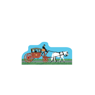 3/4" thick wooden replica of Williamsburg horse and carriage ride