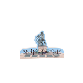 3/4" thick wooden Model of a famous landmark with a blue sky background