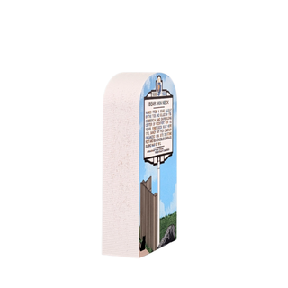 3/4" thick wooden model with a scenic illustration on a white background