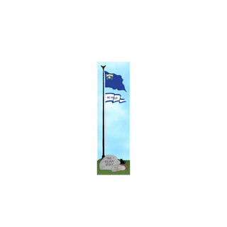 3/4" thick wooden Flag of Nevada with a blue background