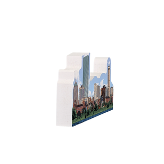 3/4" thick wooden scene of the Boston skyline on a white background